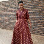 Seshweshwe Maxi Wrap Dress - Uzuri